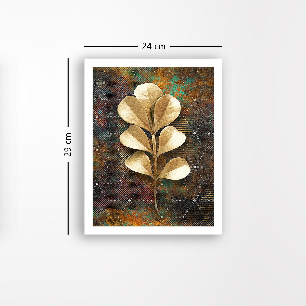 Quadro Decorativo MDF Emoldurado - Arte Multicolor 24x29cm com Moldura de Madeira 2cm