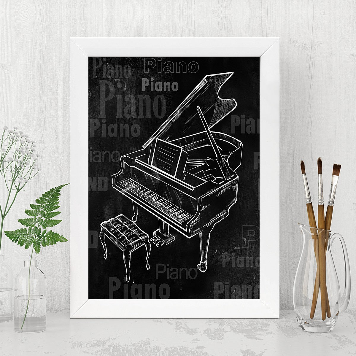 Quadro Decorativo MDF Emoldurado - Arte Multicolor 24x29cm com Moldura de Madeira 2cm