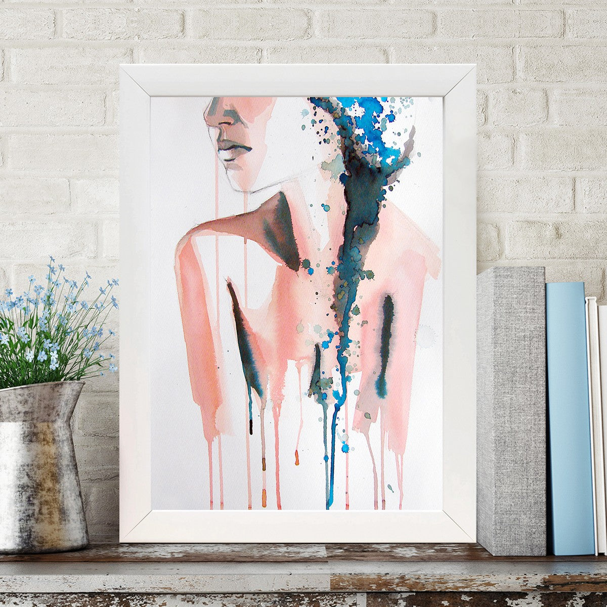 Quadro Decorativo MDF Emoldurado - Arte Multicolor 24x29cm com Moldura de Madeira 2cm