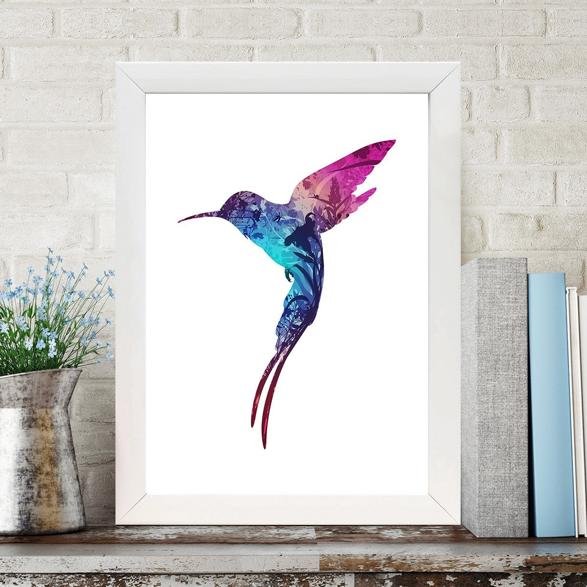 Quadro Decorativo MDF Emoldurado - Arte Multicolor 24x29cm com Moldura de Madeira 2cm