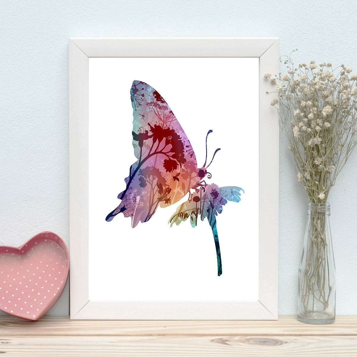 Quadro Decorativo MDF Emoldurado - Arte Multicolor 24x29cm com Moldura de Madeira 2cm