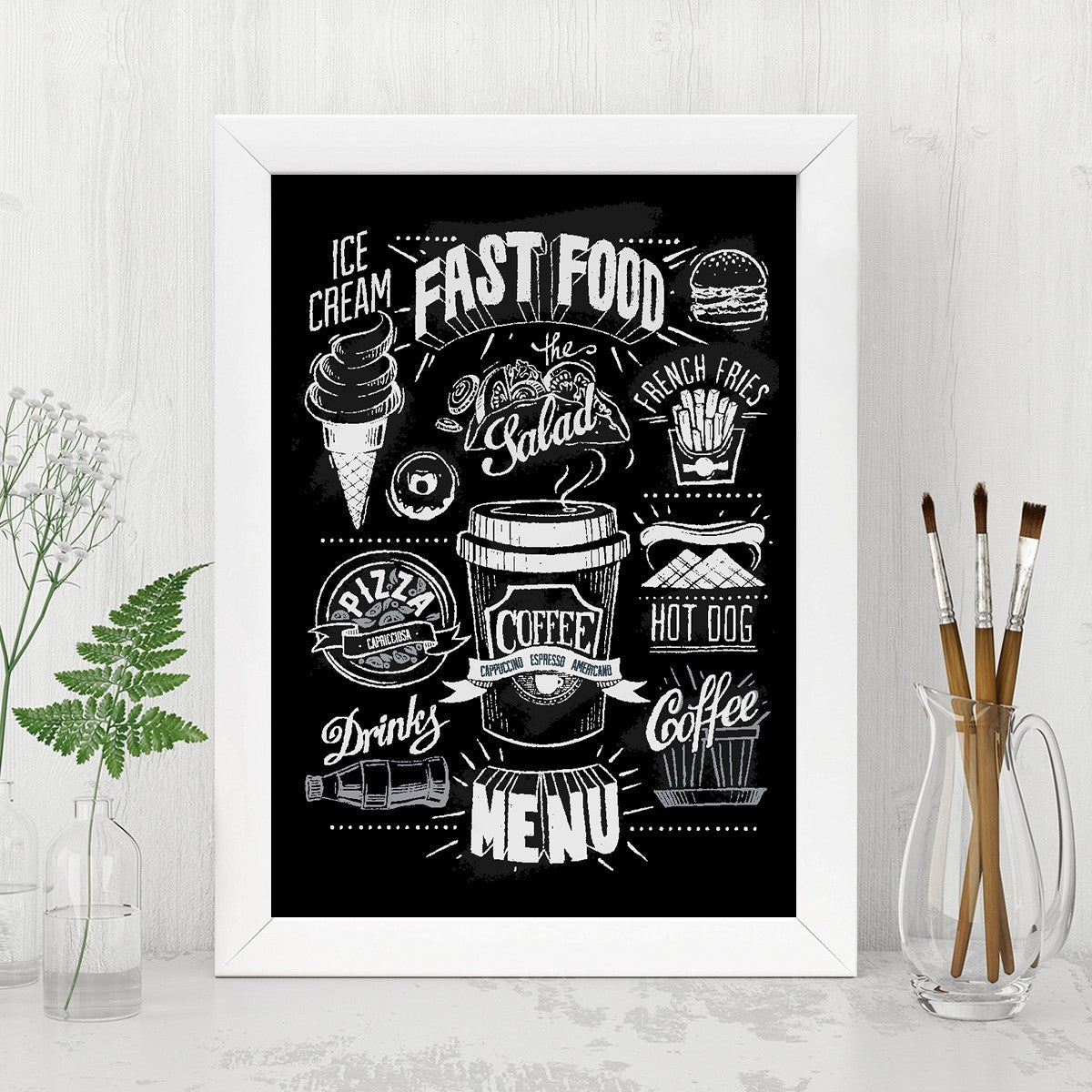 Quadro Decorativo MDF Emoldurado - Arte Multicolor 24x29cm com Moldura de Madeira 2cm