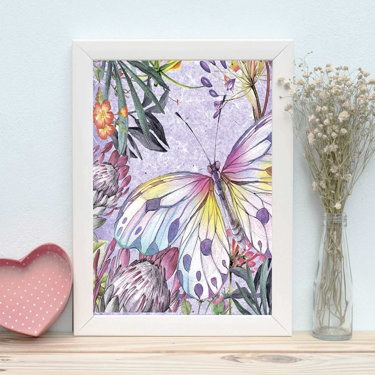 Quadro Decorativo MDF Emoldurado - Arte Multicolor 24x29cm com Moldura de Madeira 2cm