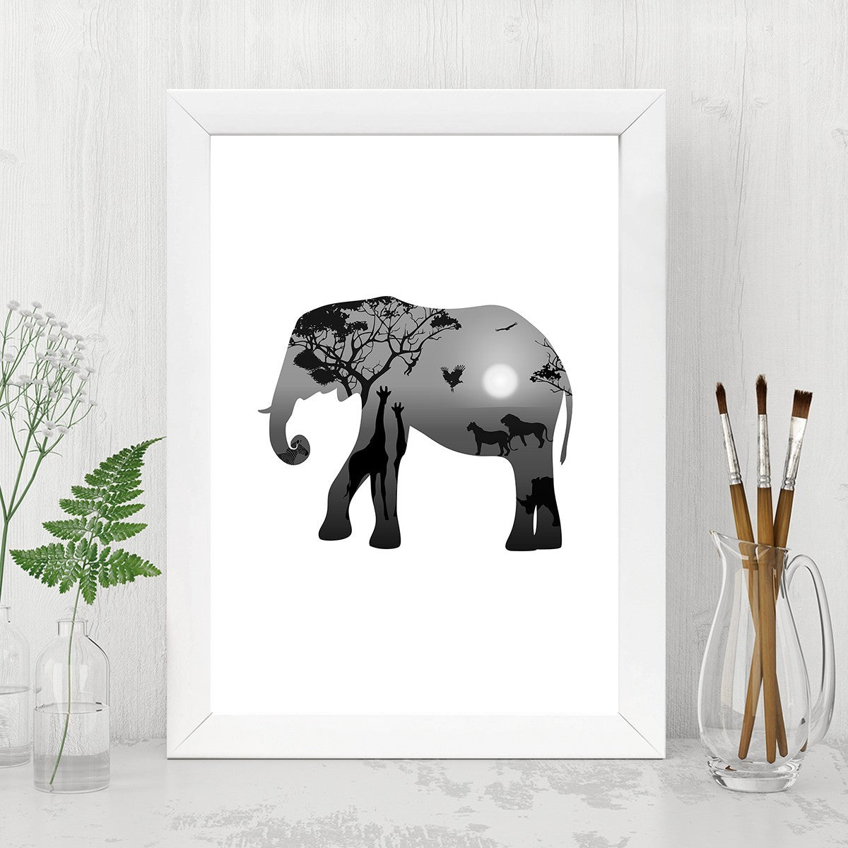 Quadro Decorativo MDF Emoldurado - Arte Multicolor 24x29cm com Moldura de Madeira 2cm