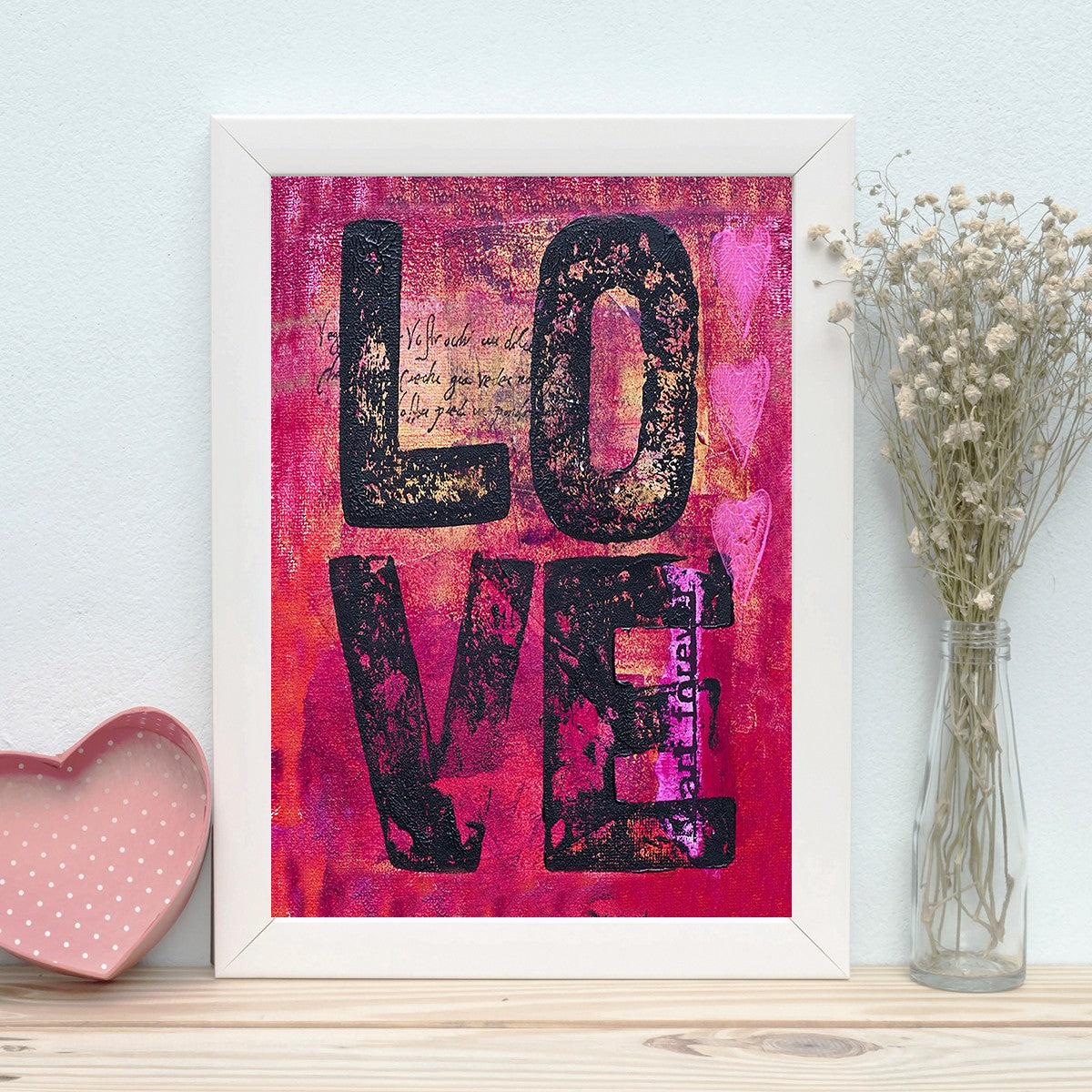 Quadro Decorativo MDF Emoldurado - Arte Multicolor 24x29cm com Moldura de Madeira 2cm