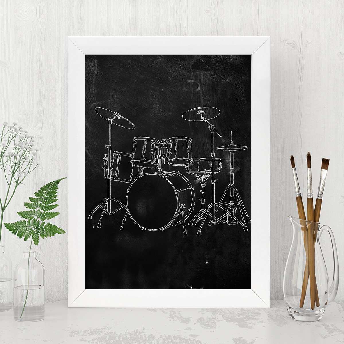 Quadro Decorativo MDF Emoldurado - Arte Multicolor 24x29cm com Moldura de Madeira 2cm