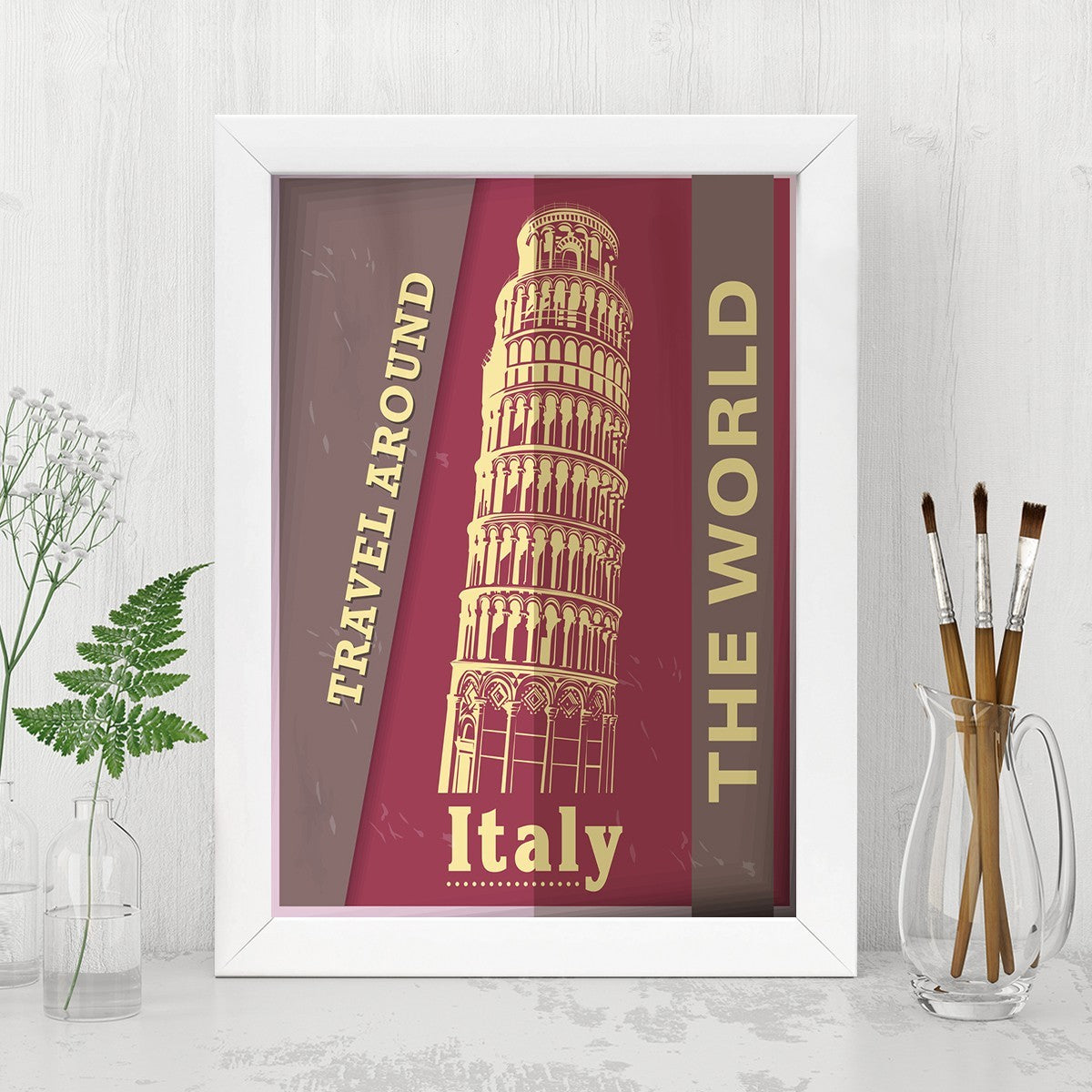 Quadro Decorativo MDF Emoldurado - Arte Multicolor 24x29cm com Moldura de Madeira 2cm