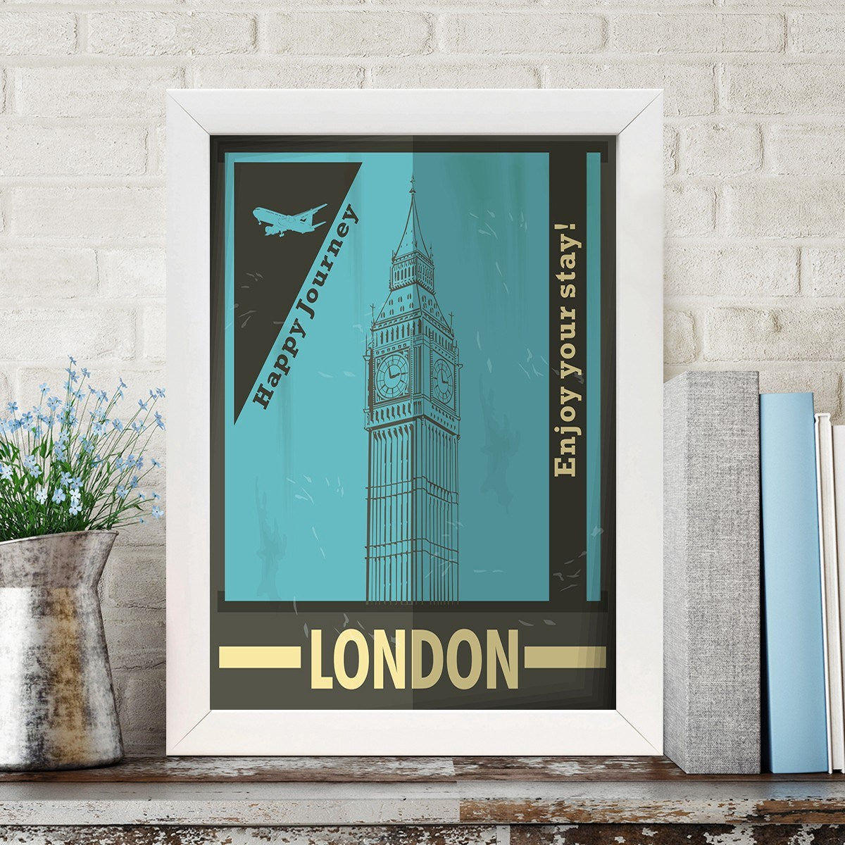 Quadro Decorativo MDF Emoldurado - Arte Multicolor 24x29cm com Moldura de Madeira 2cm