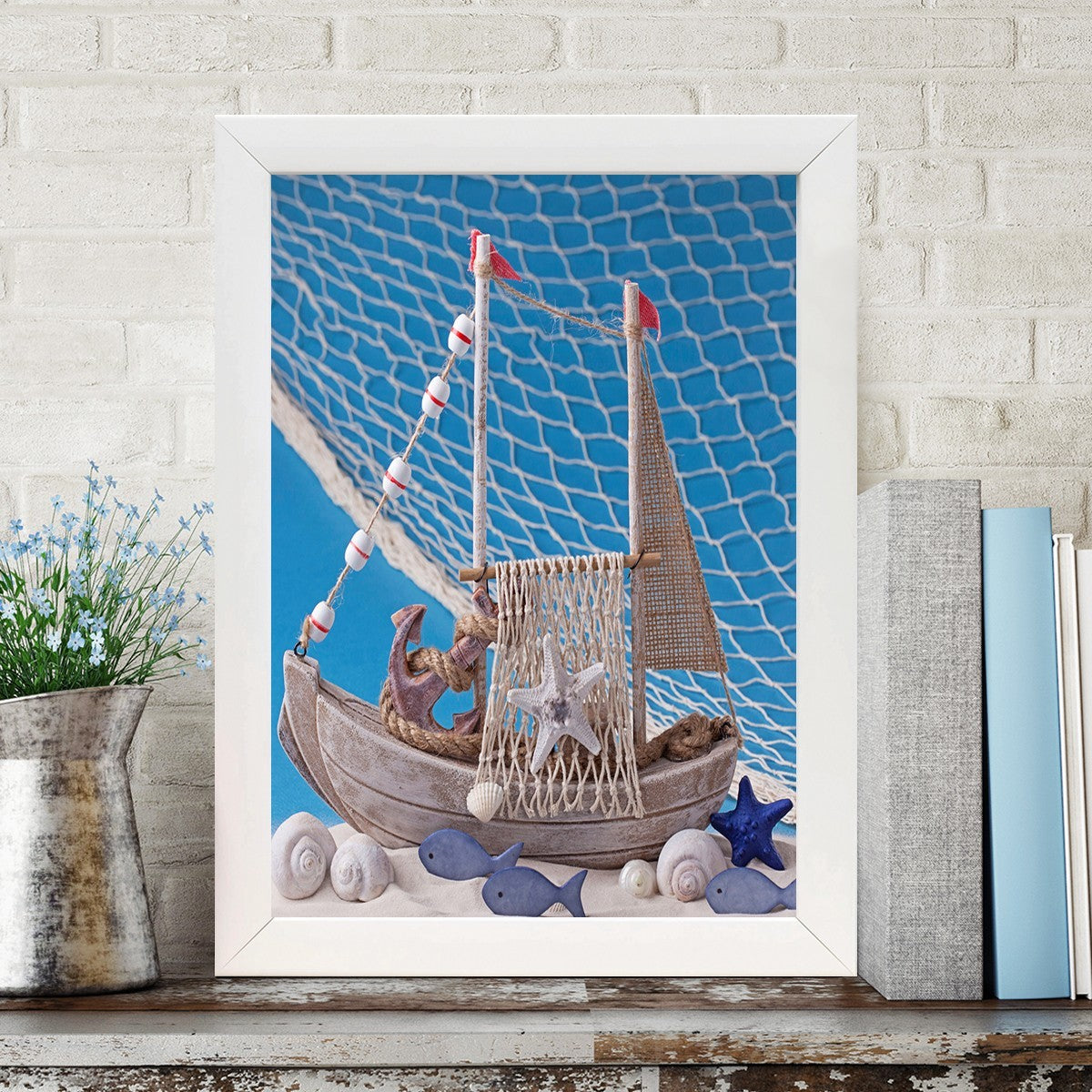 Quadro Decorativo MDF Emoldurado - Arte Multicolor 24x29cm com Moldura de Madeira 2cm