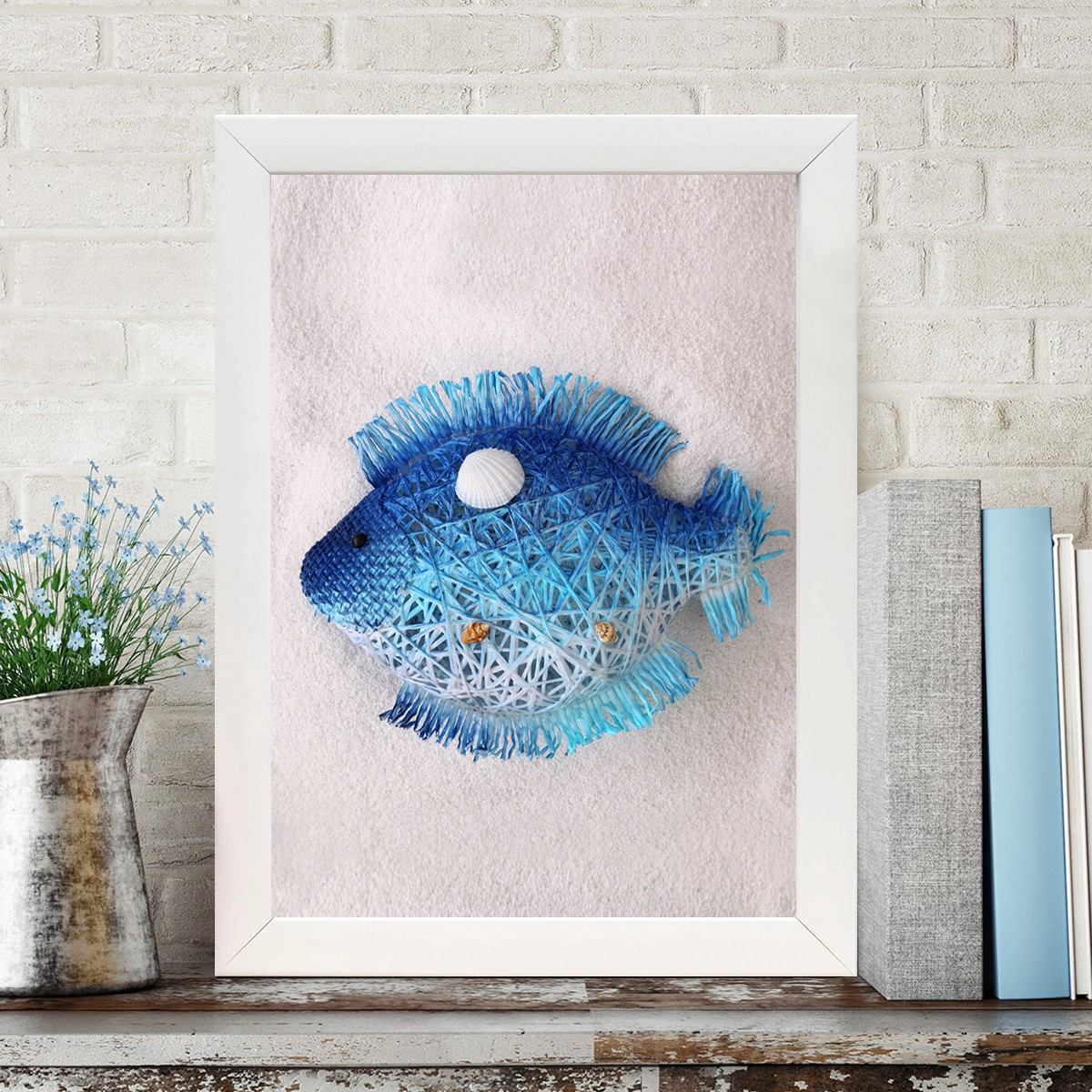 Quadro Decorativo MDF Emoldurado - Arte Multicolor 24x29cm com Moldura de Madeira 2cm