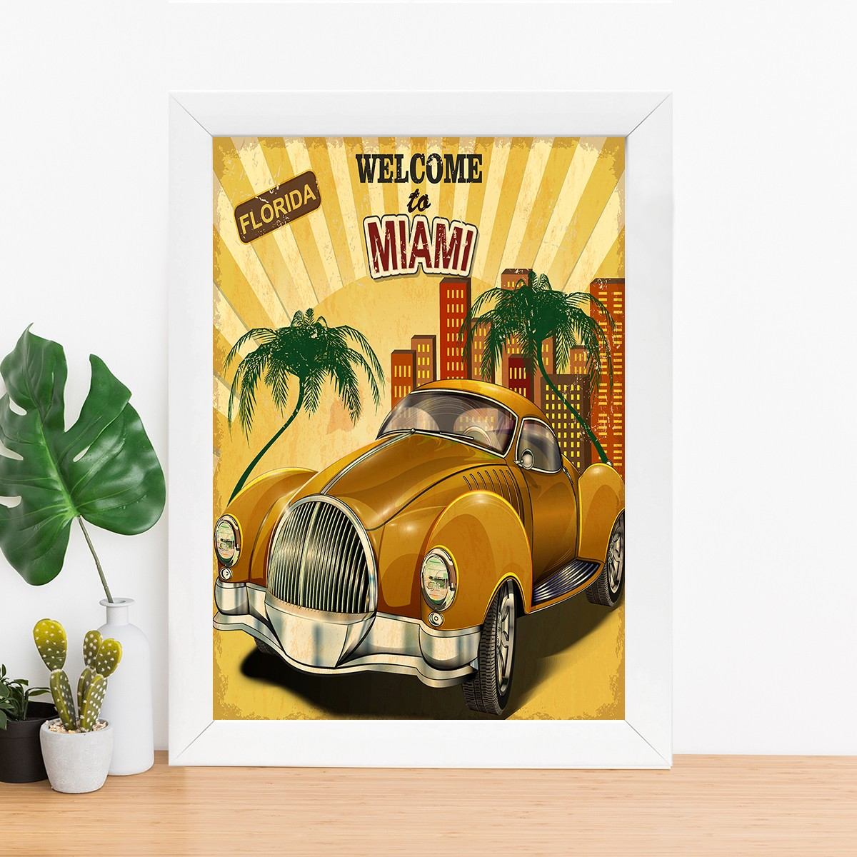 Quadro Decorativo MDF Emoldurado - Arte Multicolor 24x29cm com Moldura de Madeira 2cm