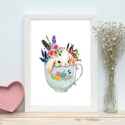 Quadro Decorativo MDF Emoldurado - Arte Multicolor 24x29cm com Moldura de Madeira 2cm