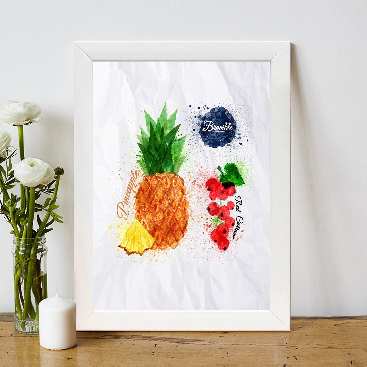 Quadro Decorativo MDF Emoldurado - Arte Multicolor 24x29cm com Moldura de Madeira 2cm