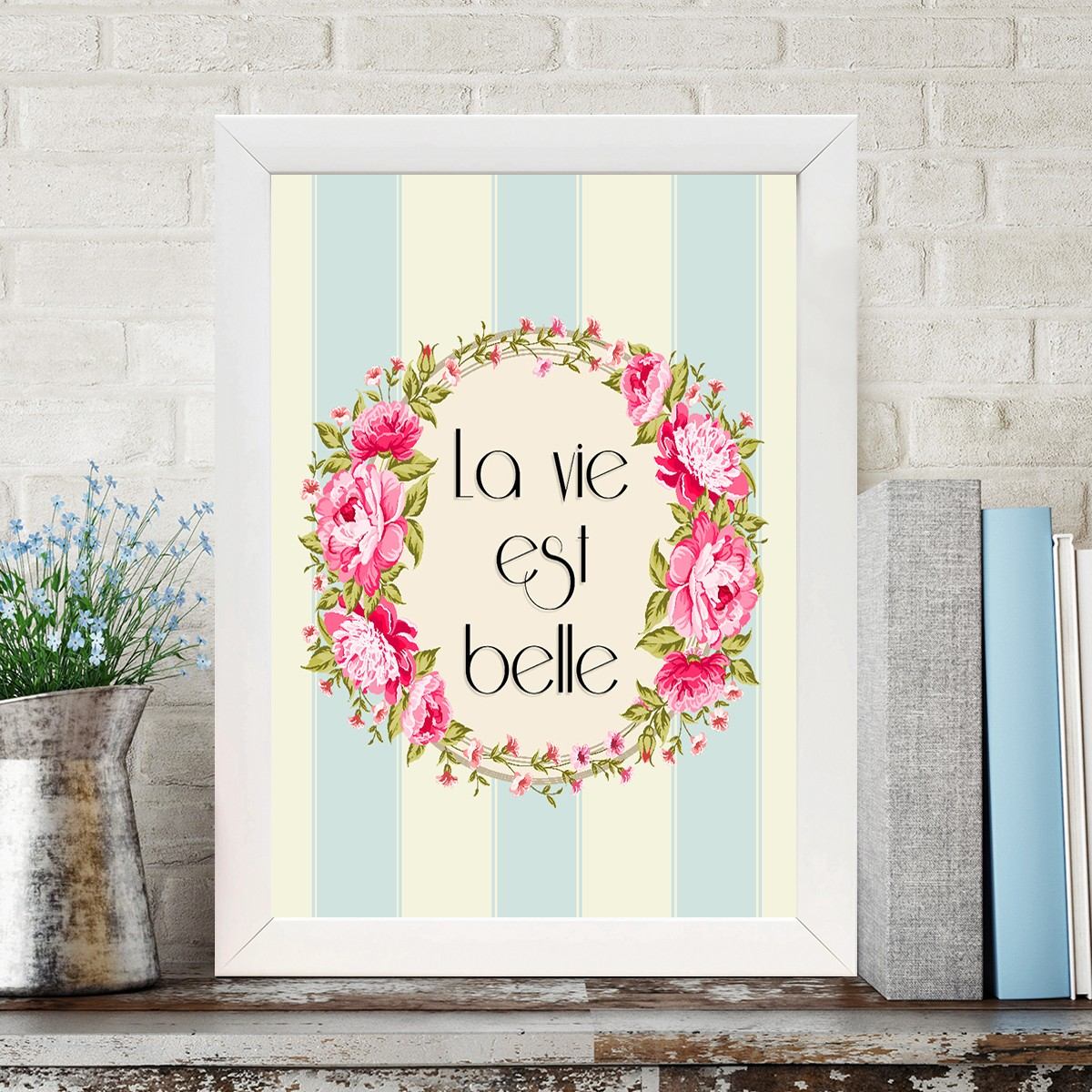 Quadro Decorativo MDF Emoldurado - Arte Multicolor 24x29cm com Moldura de Madeira 2cm