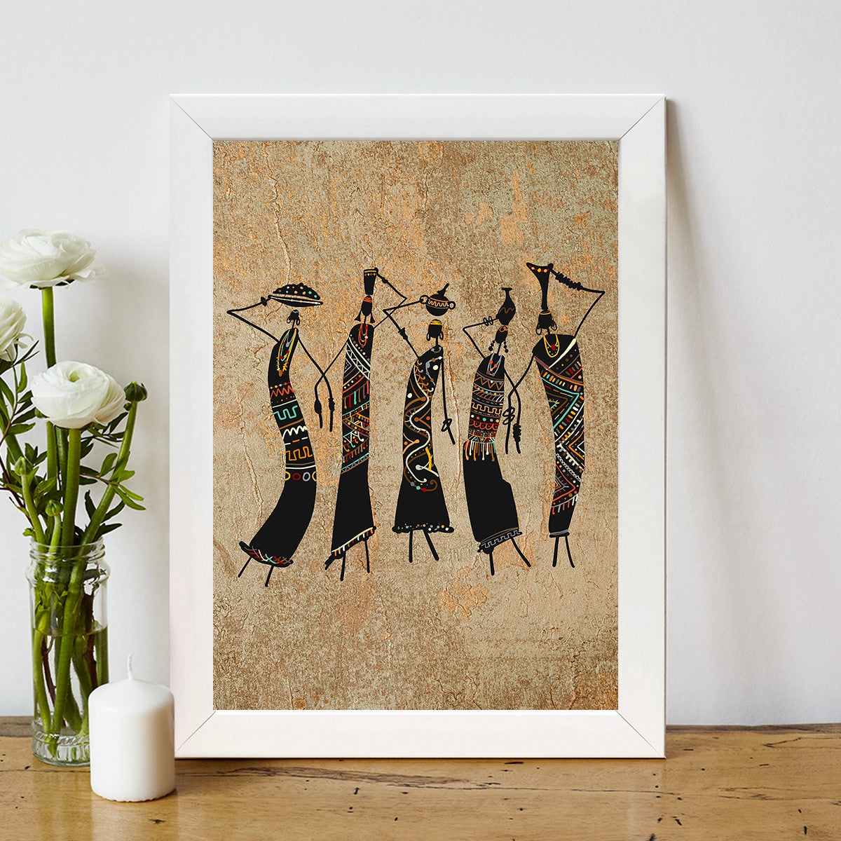 Quadro Decorativo MDF Emoldurado - Arte Multicolor 24x29cm com Moldura de Madeira 2cm