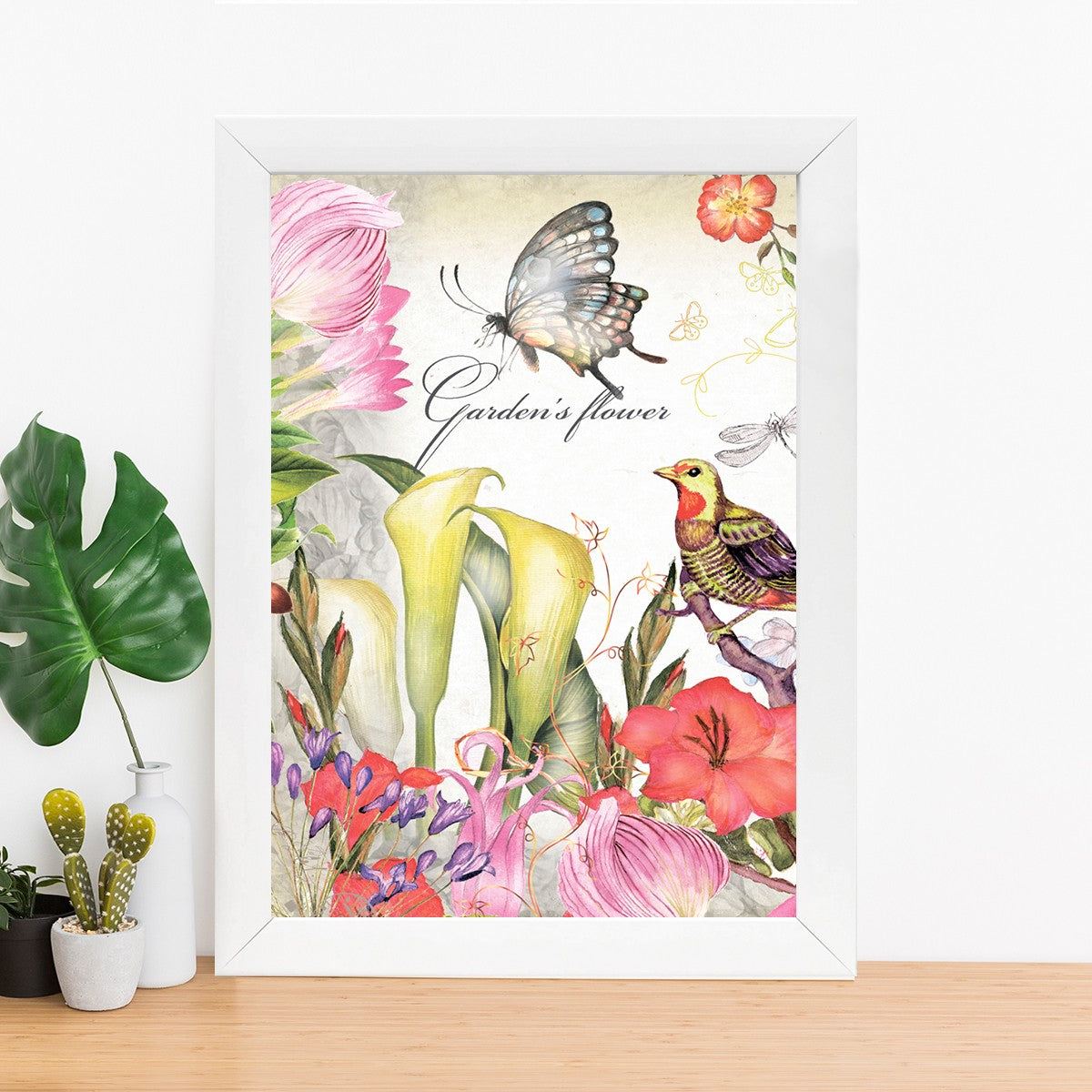 Quadro Decorativo MDF Emoldurado - Arte Multicolor 24x29cm com Moldura de Madeira 2cm