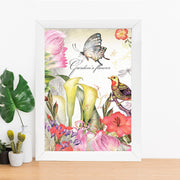 Quadro Decorativo MDF Emoldurado - Arte Multicolor 24x29cm com Moldura de Madeira 2cm