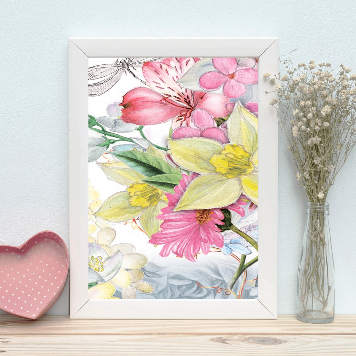 Quadro Decorativo MDF Emoldurado - Arte Multicolor 24x29cm com Moldura de Madeira 2cm