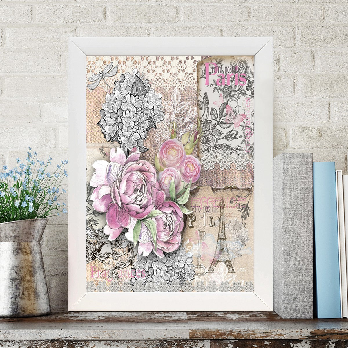 Quadro Decorativo MDF Emoldurado - Arte Multicolor 24x29cm com Moldura de Madeira 2cm