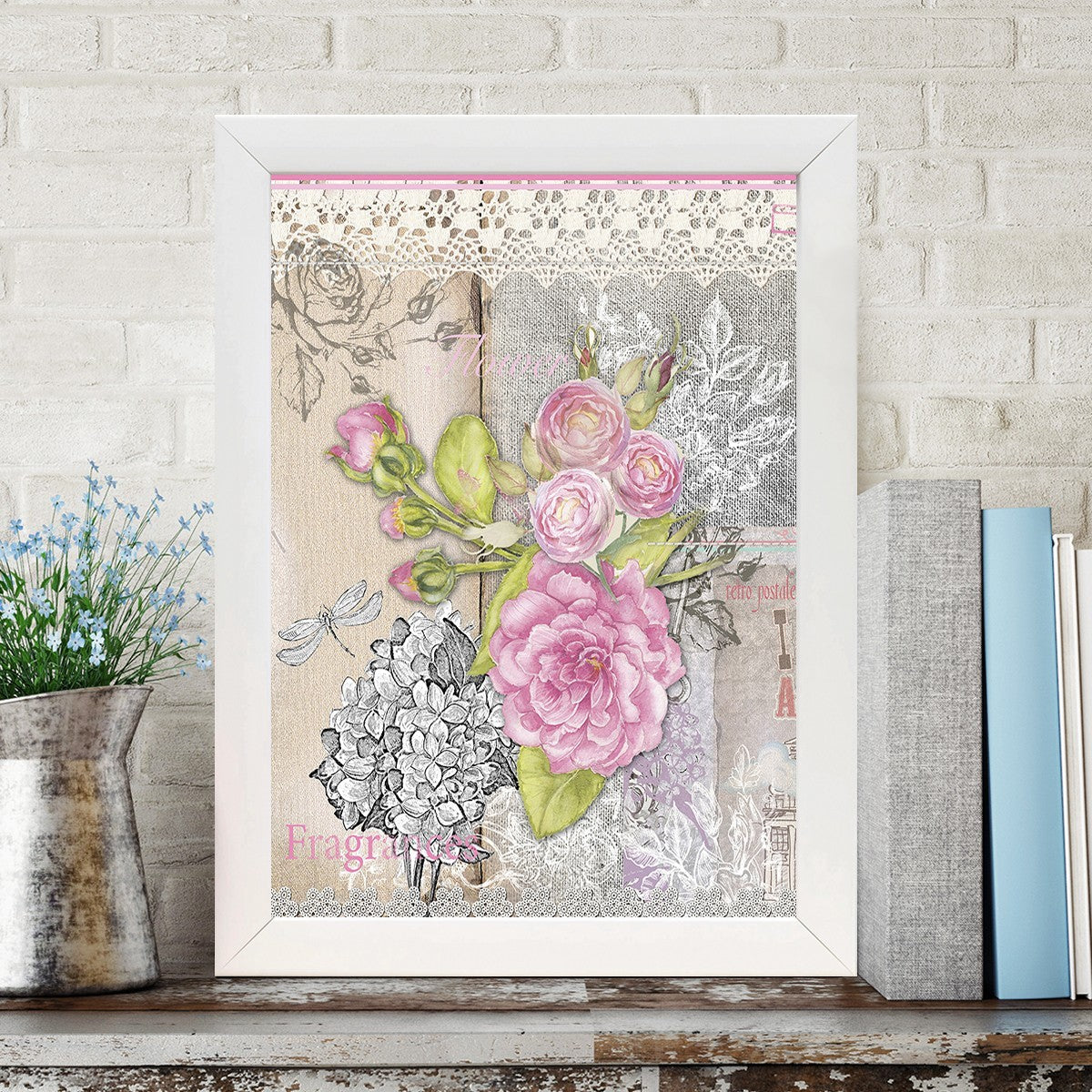 Quadro Decorativo MDF Emoldurado - Arte Multicolor 24x29cm com Moldura de Madeira 2cm