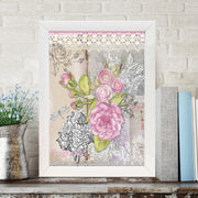 Quadro Decorativo MDF Emoldurado - Arte Multicolor 24x29cm com Moldura de Madeira 2cm