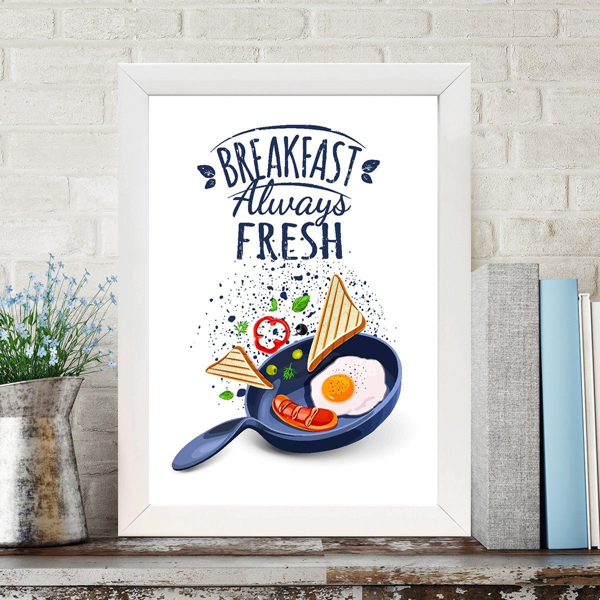 Quadro Decorativo MDF Emoldurado - Arte Multicolor 24x29cm com Moldura de Madeira 2cm