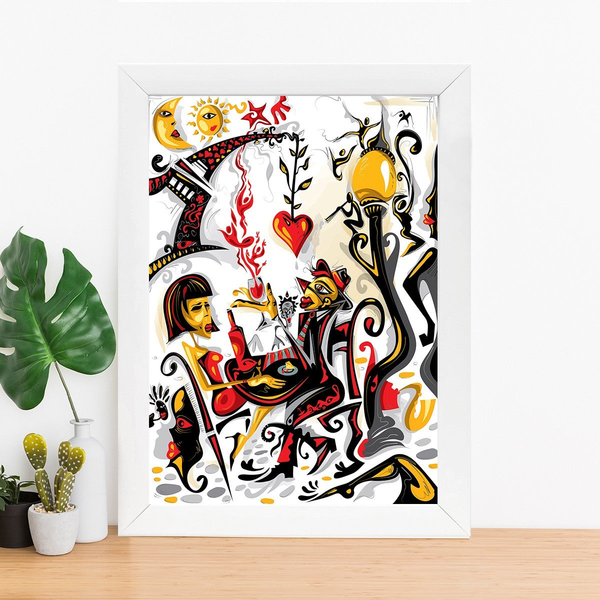 Quadro Decorativo MDF Emoldurado - Arte Multicolor 24x29cm com Moldura de Madeira 2cm