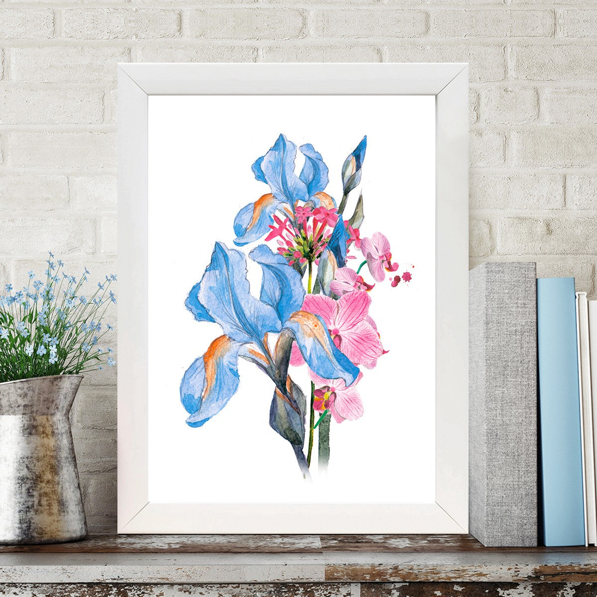 Quadro Decorativo MDF Emoldurado - Arte Multicolor 24x29cm com Moldura de Madeira 2cm