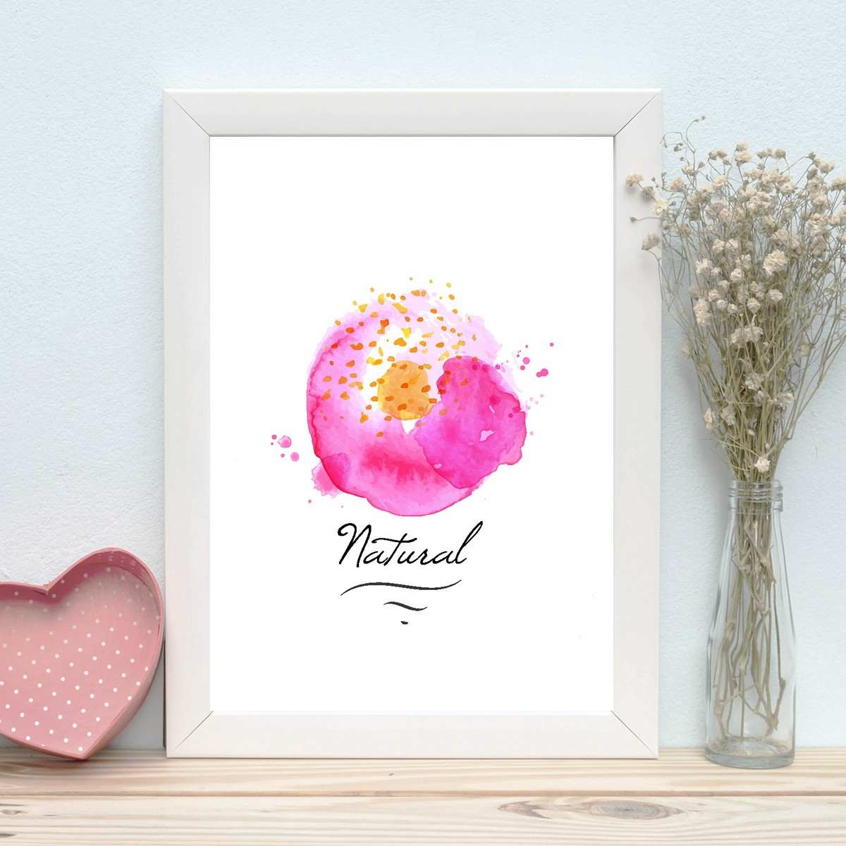 Quadro Decorativo MDF Emoldurado - Arte Multicolor 24x29cm com Moldura de Madeira 2cm