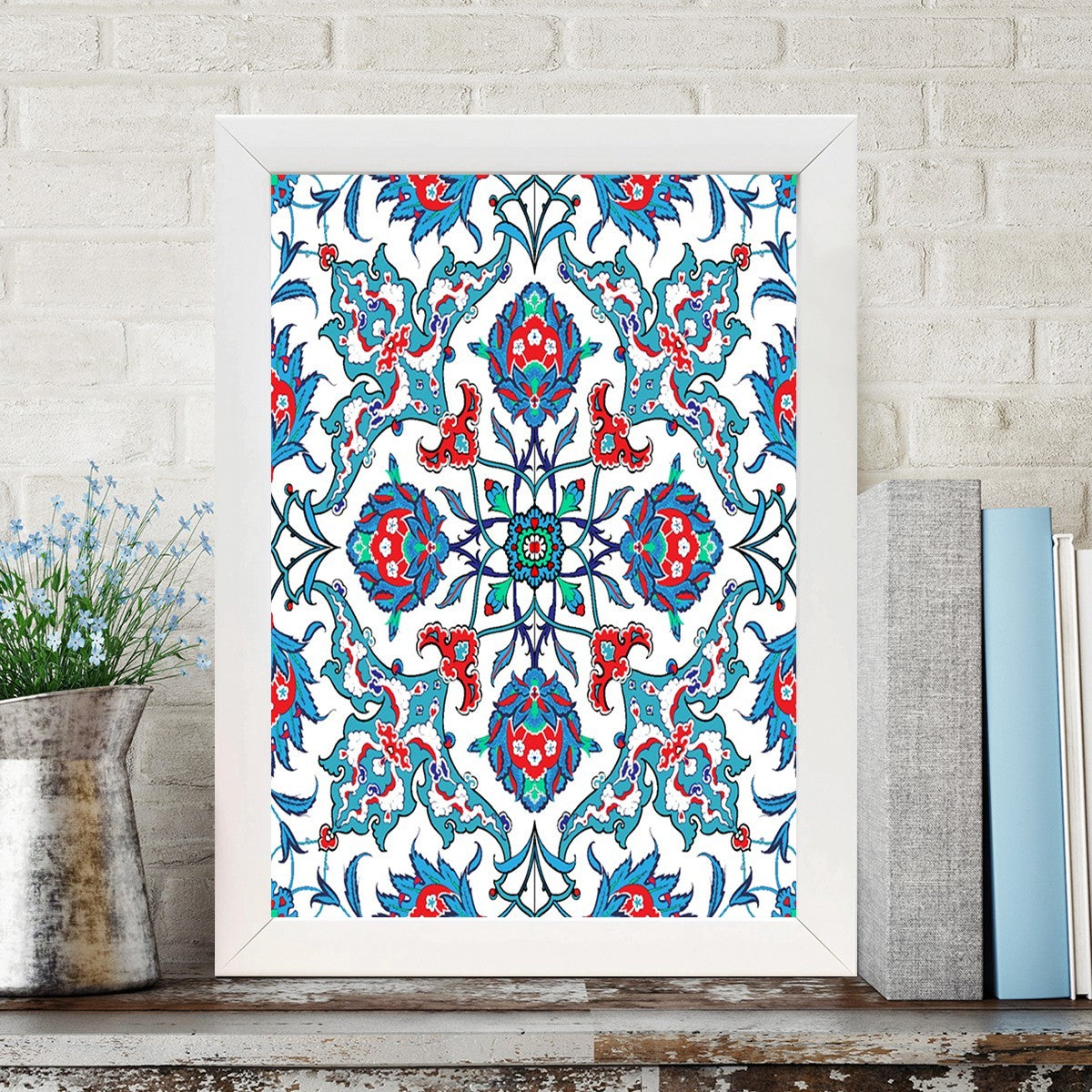 Quadro Decorativo MDF Emoldurado - Arte Multicolor 24x29cm com Moldura de Madeira 2cm