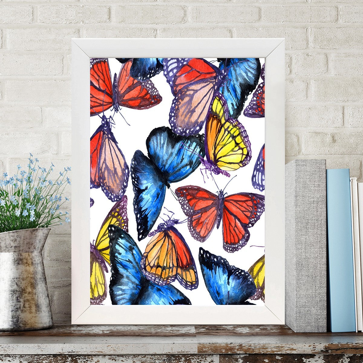 Quadro Decorativo MDF Emoldurado - Arte Multicolor 24x29cm com Moldura de Madeira 2cm