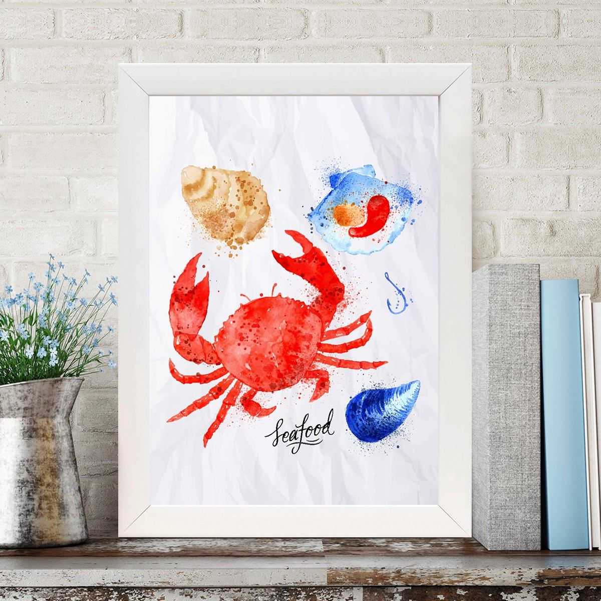 Quadro Decorativo MDF Emoldurado - Arte Multicolor 24x29cm com Moldura de Madeira 2cm