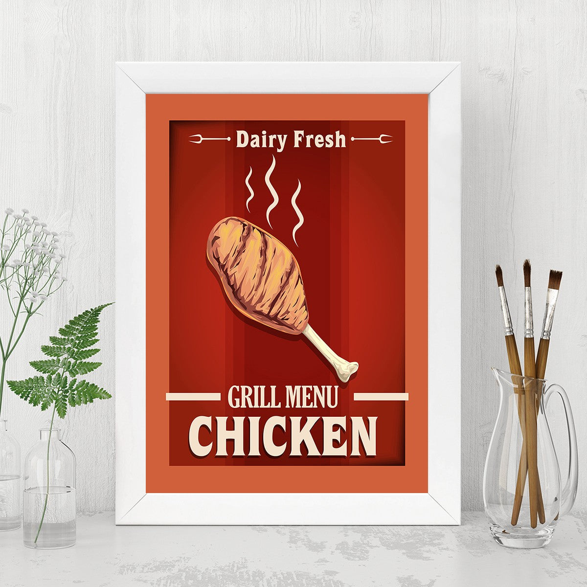 Quadro Decorativo MDF Emoldurado - Arte Multicolor 24x29cm com Moldura de Madeira 2cm