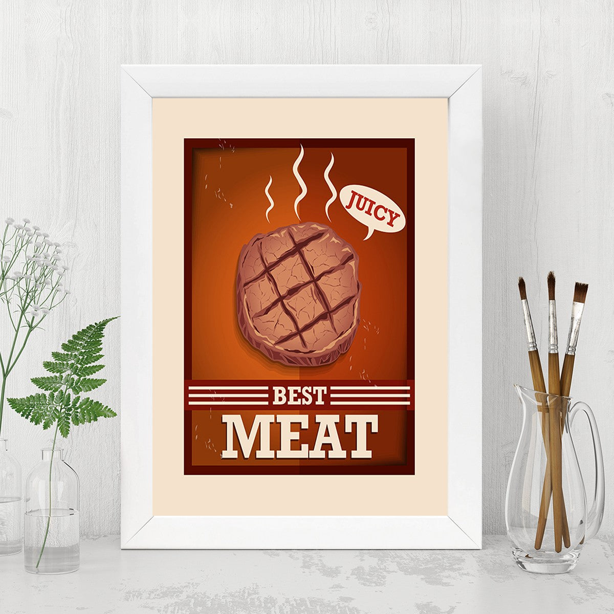 Quadro Decorativo MDF Emoldurado - Arte Multicolor 24x29cm com Moldura de Madeira 2cm