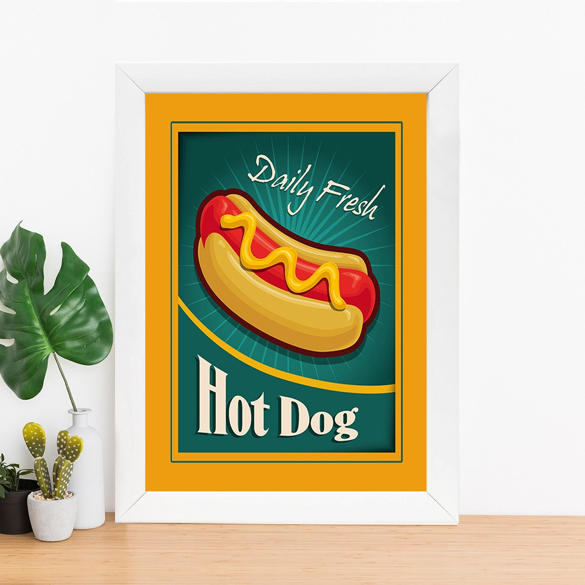 Quadro Decorativo MDF Emoldurado - Arte Multicolor 24x29cm com Moldura de Madeira 2cm