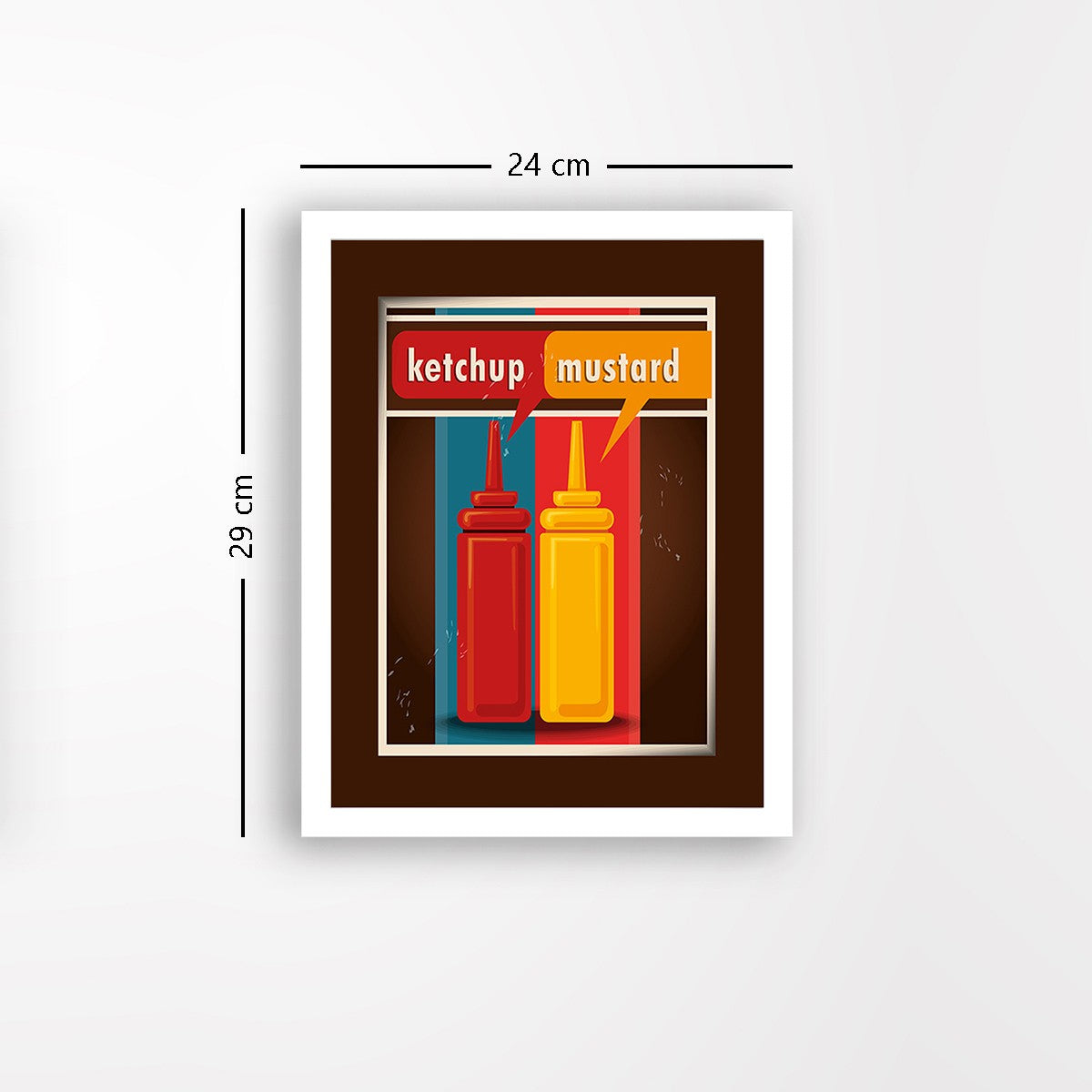 Quadro Decorativo MDF Emoldurado - Arte Multicolor 24x29cm com Moldura de Madeira 2cm