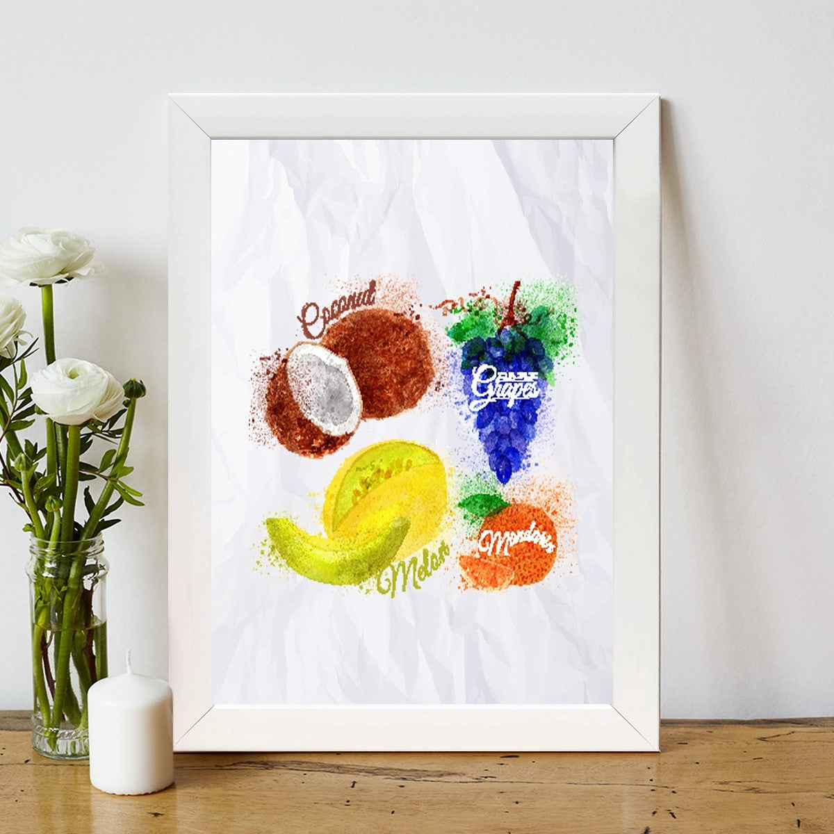 Quadro Decorativo MDF Emoldurado - Arte Multicolor 24x29cm com Moldura de Madeira 2cm