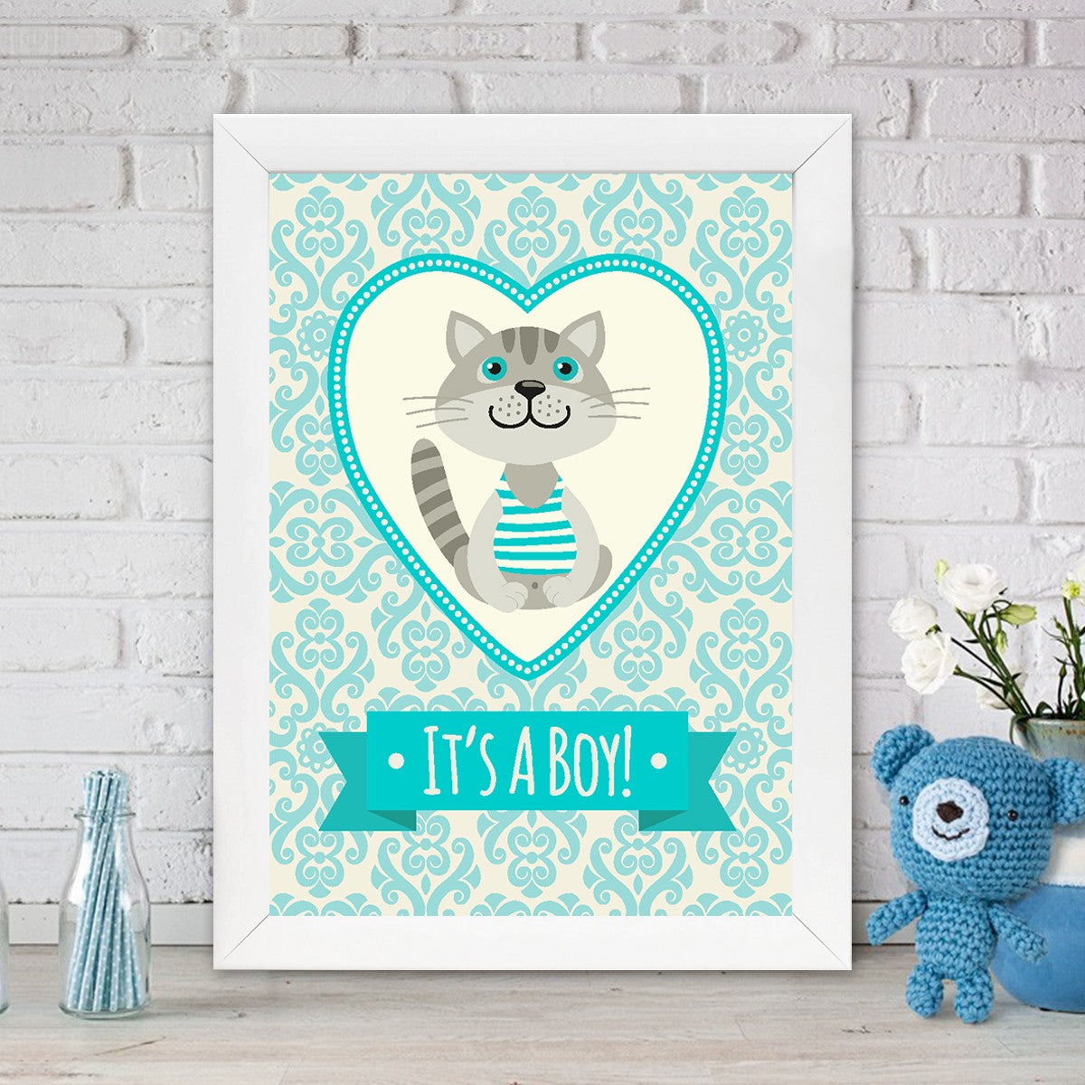 Quadro Decorativo MDF Emoldurado - Arte Multicolor 24x29cm com Moldura de Madeira 2cm