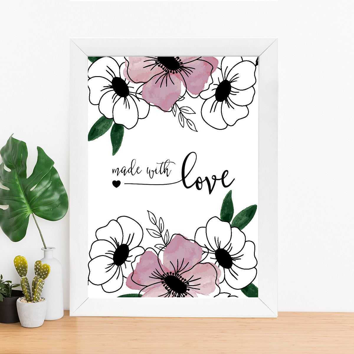 Quadro Decorativo MDF Emoldurado - Arte Multicolor 24x29cm com Moldura de Madeira 2cm