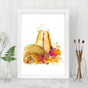 Quadro Decorativo MDF Emoldurado - Arte Multicolor 24x29cm com Moldura de Madeira 2cm