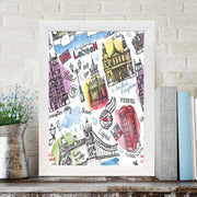 Quadro Decorativo MDF Emoldurado - Arte Multicolor 24x29cm com Moldura de Madeira 2cm