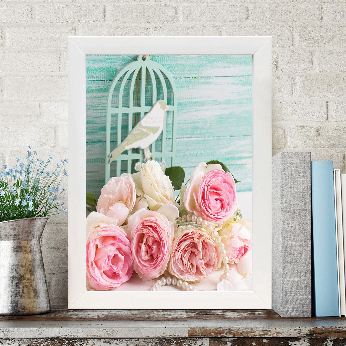 Quadro Decorativo MDF Emoldurado - Arte Multicolor 24x29cm com Moldura de Madeira 2cm