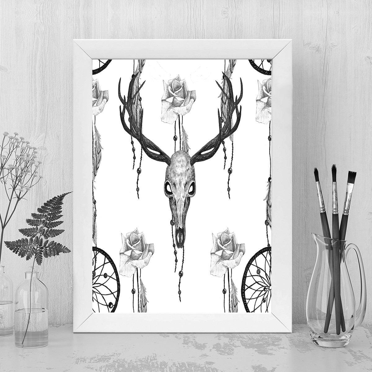 Quadro Decorativo MDF Emoldurado - Arte Multicolor 24x29cm com Moldura de Madeira 2cm