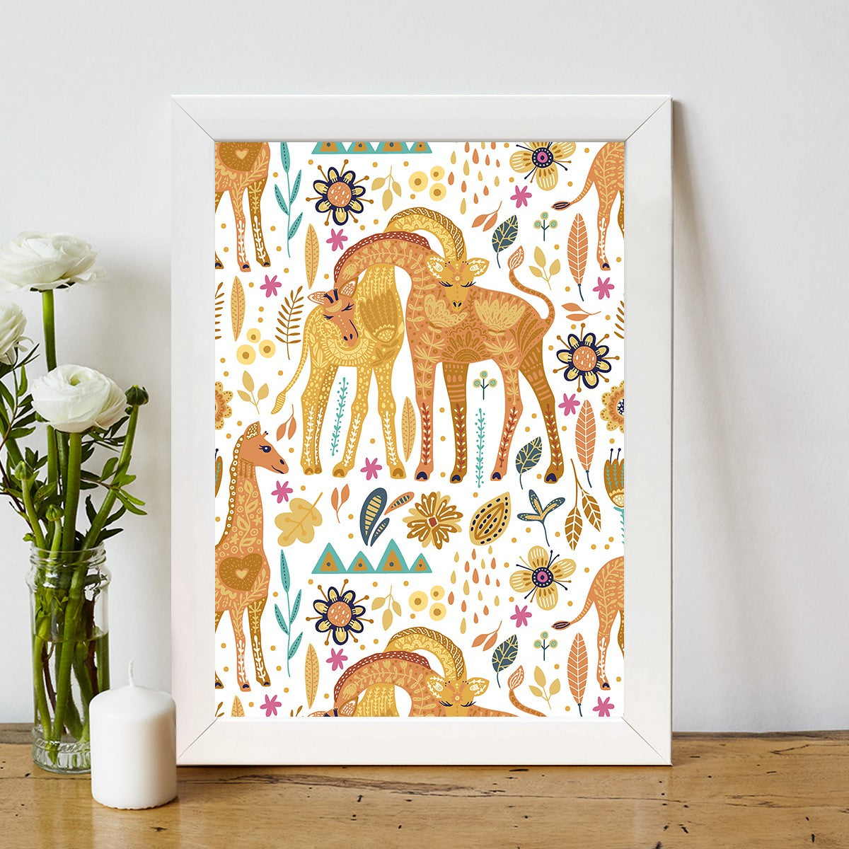 Quadro Decorativo MDF Emoldurado - Arte Multicolor 24x29cm com Moldura de Madeira 2cm