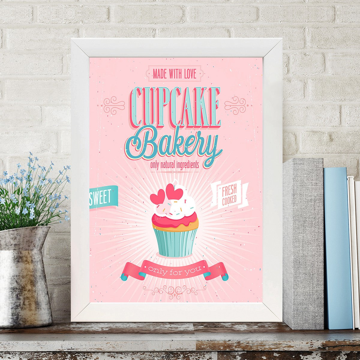 Quadro Decorativo MDF Emoldurado - Arte Multicolor 24x29cm com Moldura de Madeira 2cm