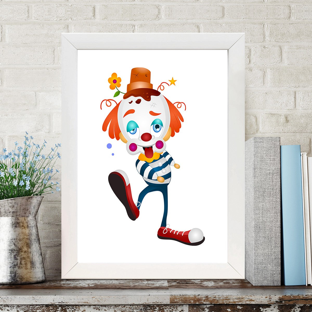 Quadro Decorativo MDF Emoldurado - Arte Multicolor 24x29cm com Moldura de Madeira 2cm