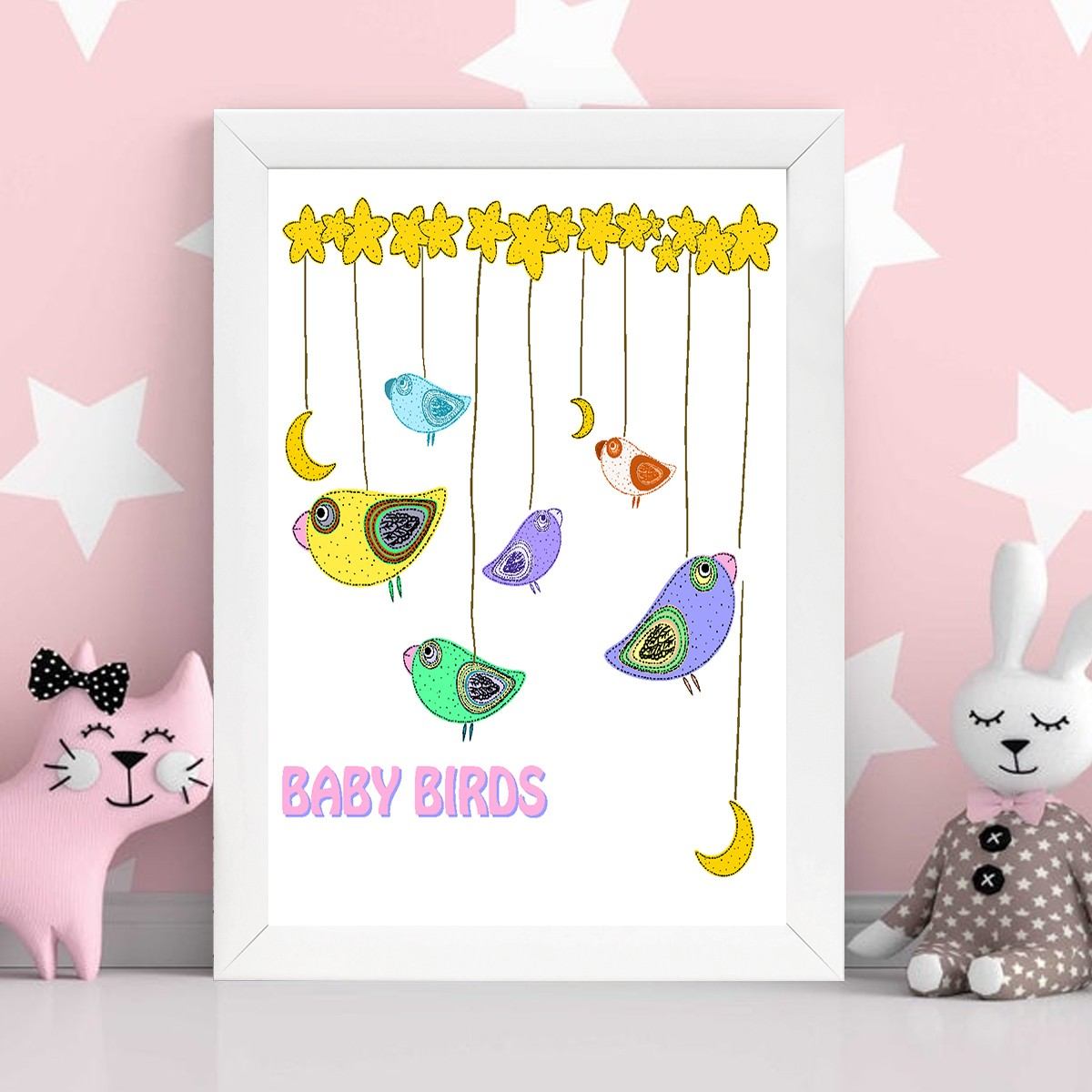 Quadro Decorativo MDF Emoldurado - Arte Multicolor 24x29cm com Moldura de Madeira 2cm