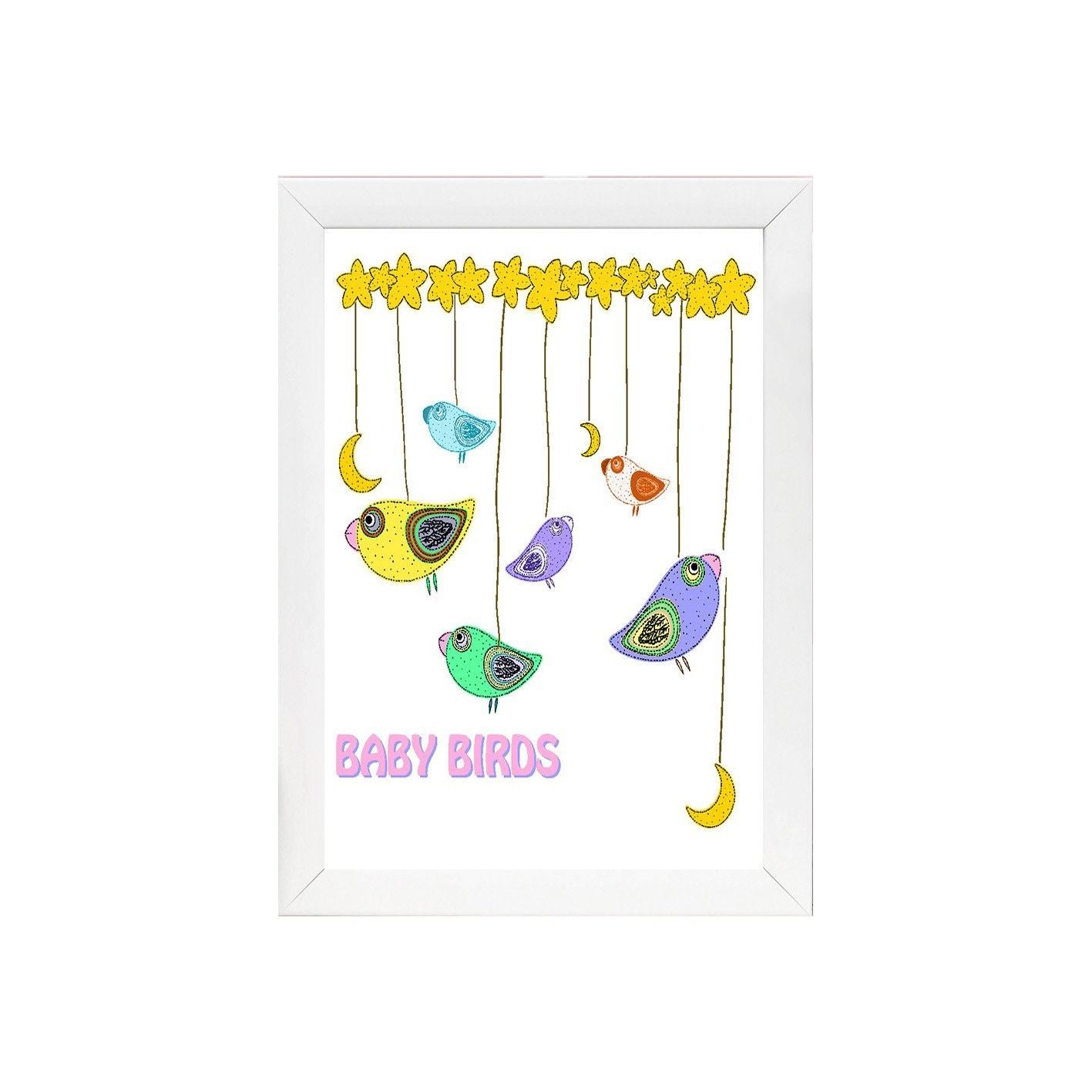 Quadro Decorativo MDF Emoldurado - Arte Multicolor 24x29cm com Moldura de Madeira 2cm