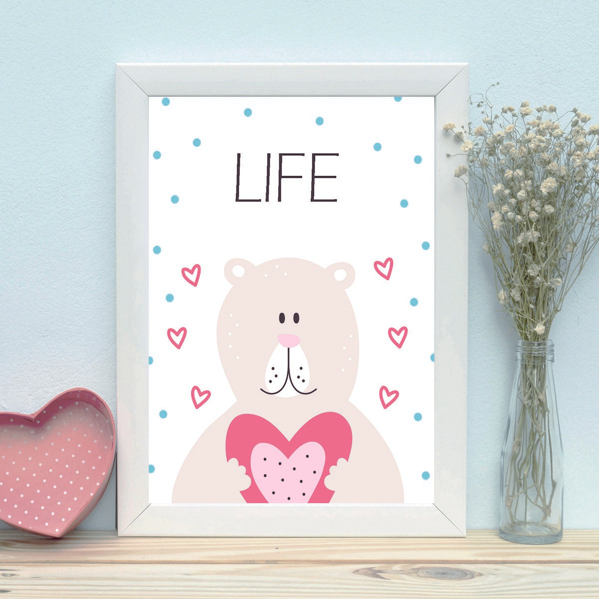 Quadro Decorativo MDF Emoldurado - Arte Multicolor 24x29cm com Moldura de Madeira 2cm