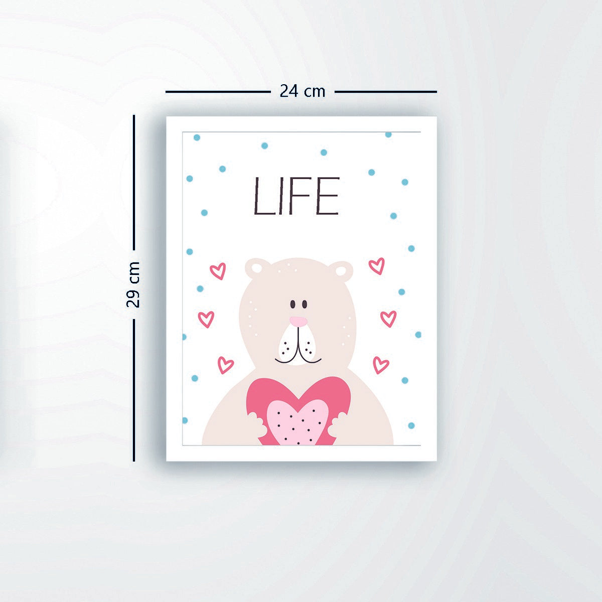 Quadro Decorativo MDF Emoldurado - Arte Multicolor 24x29cm com Moldura de Madeira 2cm